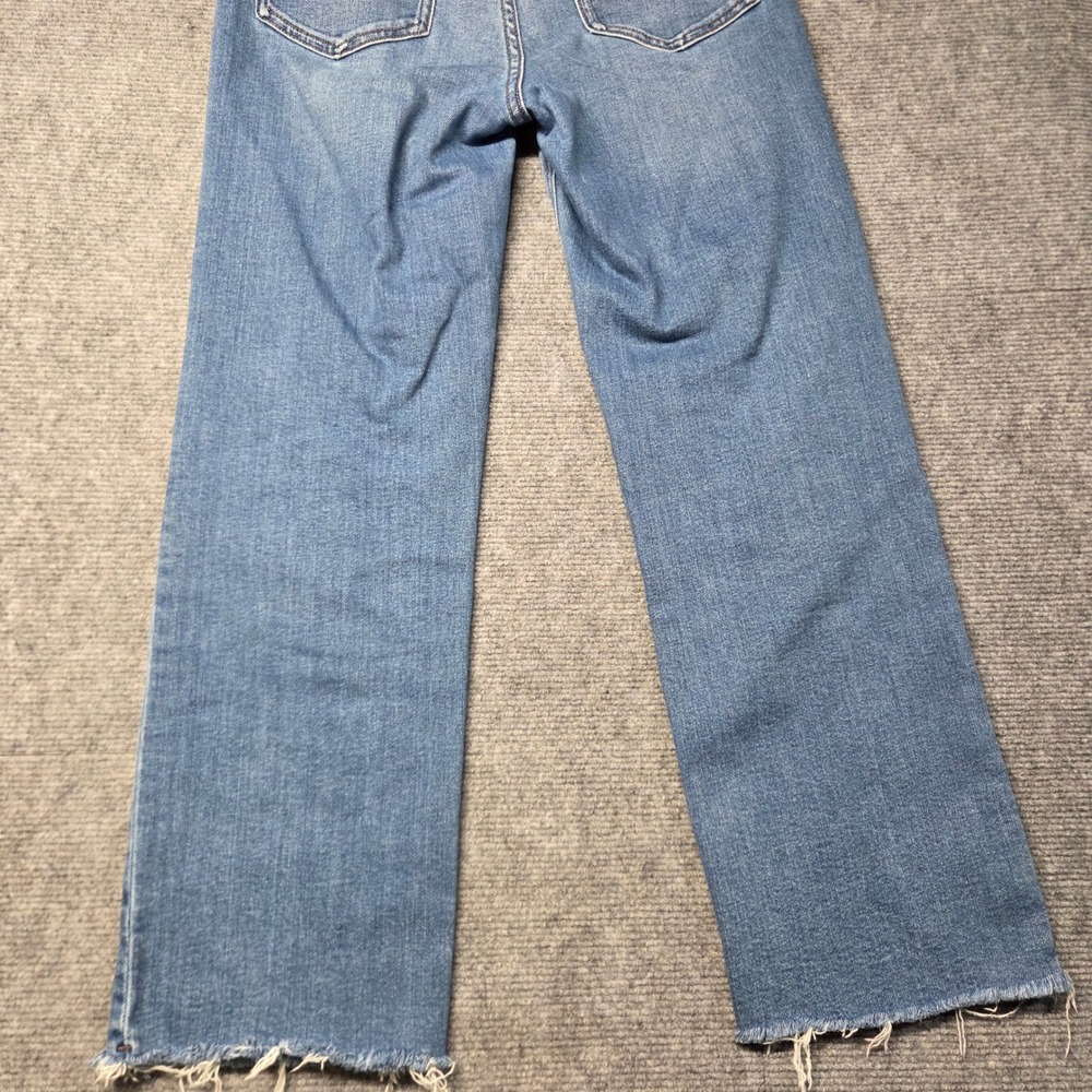 Quince Bella Stretch Straight Jeans Twilight Blue Fray Raw Hem 27 W-PNT-113 - Picture 16 of 16
